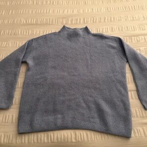 LOFT Women's Mock Neck Blue Sweater. NWT.